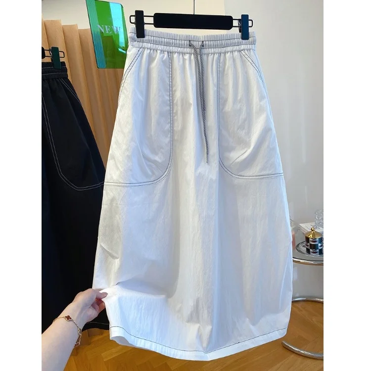 Bla Stitched Utili Skirt Women's Loose Midi Skirt Summer New Sle High Waist Ele over Knee Length Commute Sle
Bla Stitched Utili Skirt Women's Loose Midi Skirt Summer New Sle High Waist Ele over Knee Length Commute Sle