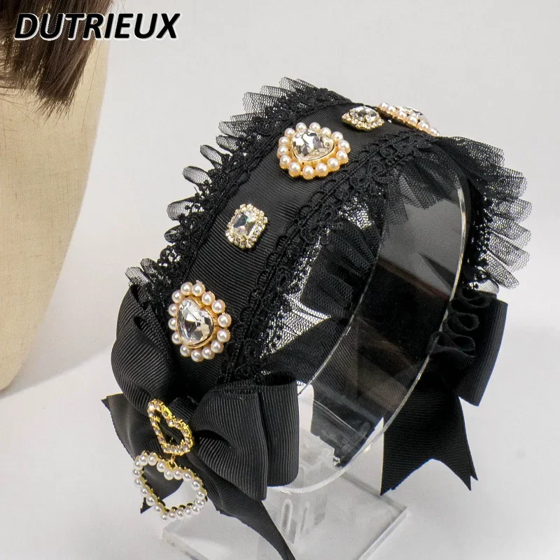 Japanese Style Mass-Produce Sweet Cute Girls Lolita Hairpin Headband Love Gem Bow Headband Hair Accessories for Women Hair Bands
Japanese Style Mass-Produce Sweet Cute Girls Lolita Hairpin Headband Love Gem Bow Headband Hair Accessories for Women Hair Bands