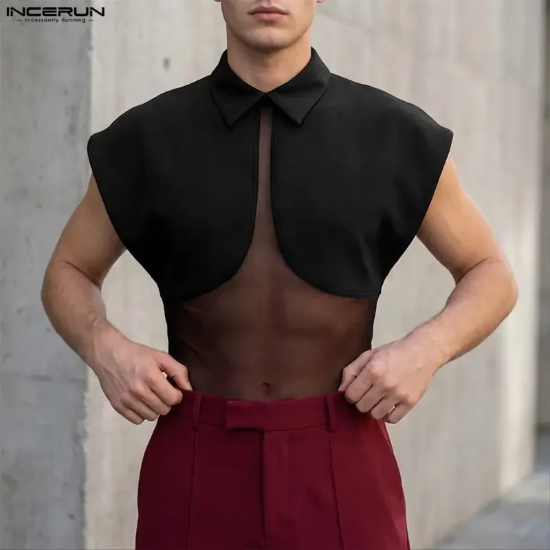 INCERUN Men Shirt Mesh Patchwork Lapel Sleeveless Summer Menswear Clothing Camisa Streetwear 2026 Sexy Shirts Stylish Party Tops
INCERUN Men Shirt Mesh Patchwork Lapel Sleeveless Summer Menswear Clothing Camisa Streetwear 2026 Sexy Shirts Stylish Party Tops