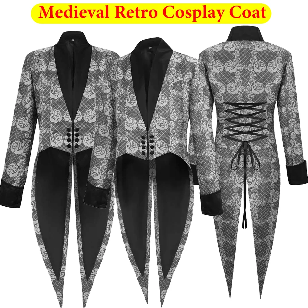 Retro Viking Cosplay Printed Coat Punk Tailcoat Medieval Stage Performance Jacket Costume Outfits Halloween Carnival Party Suit
Retro Viking Cosplay Printed Coat Punk Tailcoat Medieval Stage Performance Jacket Costume Outfits Halloween Carnival Party Suit