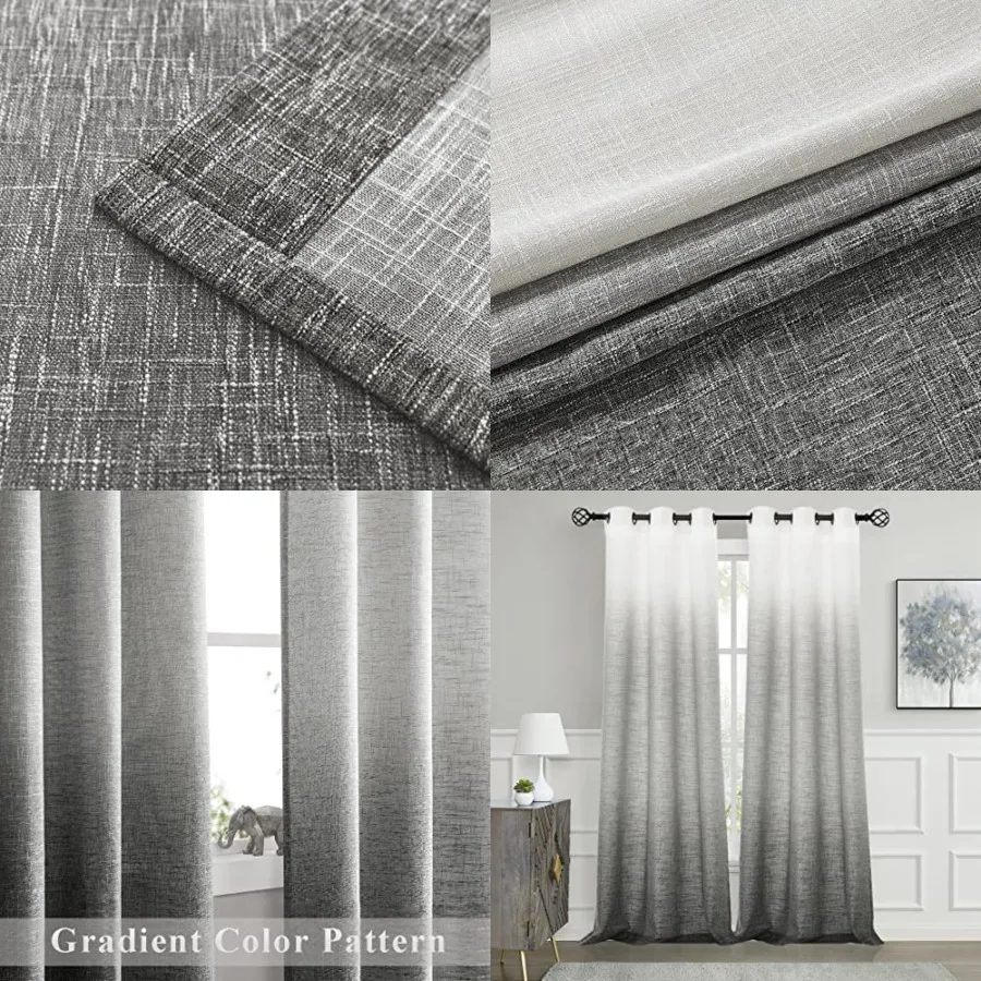 Ombre Rayon Blend Heavy Linen Texture Window Curtain Panel 6 Grommets Top Gradient Cream White to Gray Window Drapes Treatment
Ombre Rayon Blend Heavy Linen Texture Window Curtain Panel 6 Grommets Top Gradient Cream White to Gray Window Drapes Treatment