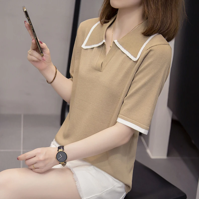 2023 Summer Stylish Oversized Knit Tshirt Sweater Women Striped Fashion Chic Ladies Knitwear Short Sleeve Sweet Tops Tees
2023 Summer Stylish Oversized Knit Tshirt Sweater Women Striped Fashion Chic Ladies Knitwear Short Sleeve Sweet Tops Tees