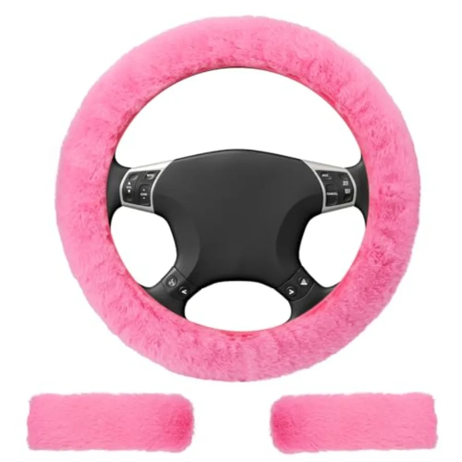 3 PCS Fluffy Steering Wheel Cover Set, 15'' Furry Car Wheel Cover, 2 Seat Belt Shoulder Pads, Anti-Slip Fur Steering Wheel Cove
3 PCS Fluffy Steering Wheel Cover Set, 15'' Furry Car Wheel Cover, 2 Seat Belt Shoulder Pads, Anti-Slip Fur Steering Wheel Cove