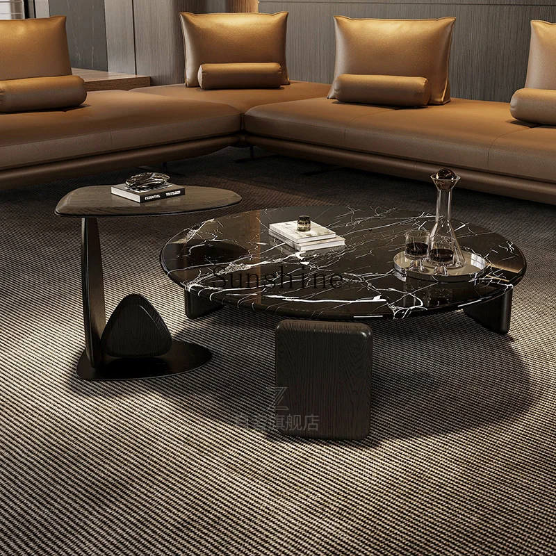 Italian light luxury Bulgari black artificial marble coffee table round small apartment high-end living room design furniture
Italian light luxury Bulgari black artificial marble coffee table round small apartment high-end living room design furniture