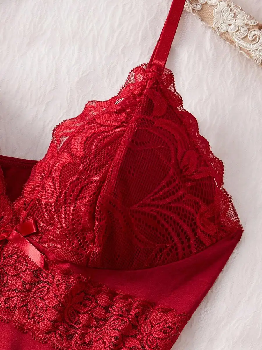 Red Lace Camisole Lingerie Set Sleep Top Nightwear Lounge Wear
Red Lace Camisole Lingerie Set Sleep Top Nightwear Lounge Wear