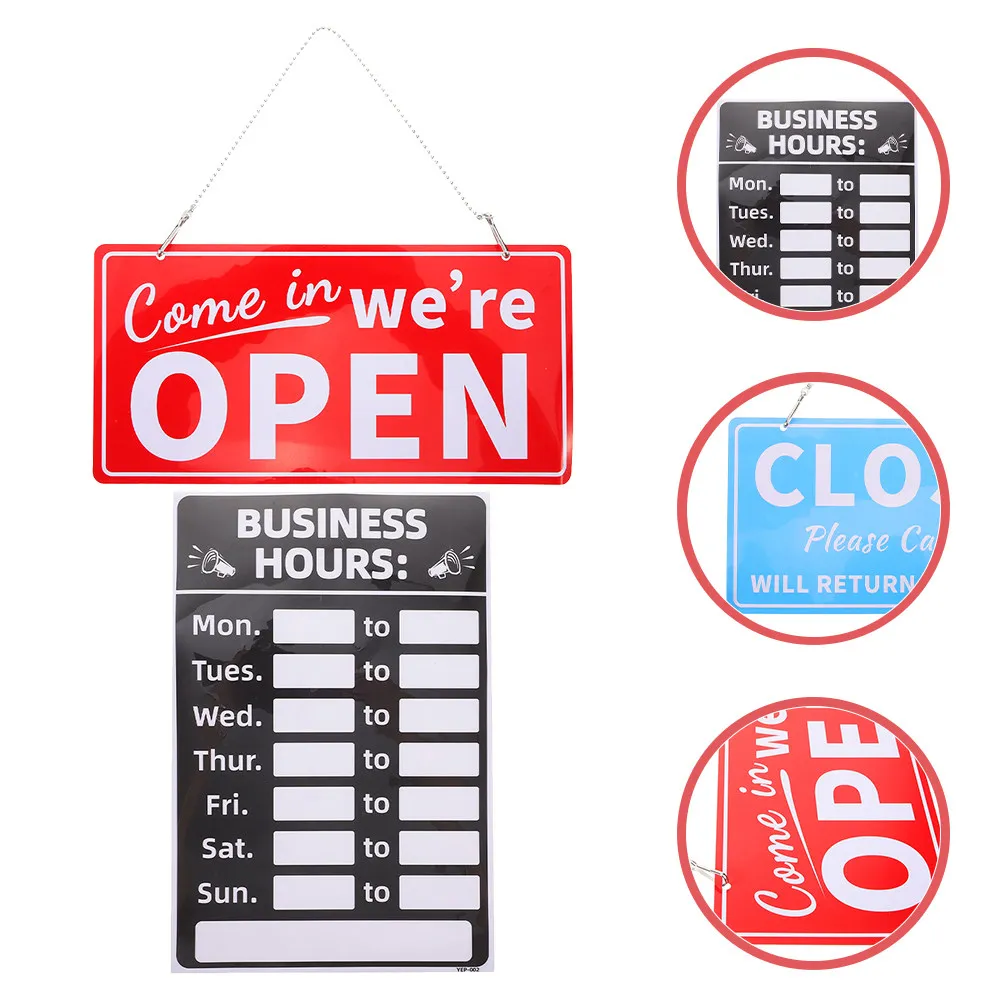 1Set Erasable Working Hours Sign Long-Lasting PVC Business Hours Open Closed Sign for Store Restaurant Bank Office Door Window
1Set Erasable Working Hours Sign Long-Lasting PVC Business Hours Open Closed Sign for Store Restaurant Bank Office Door Window