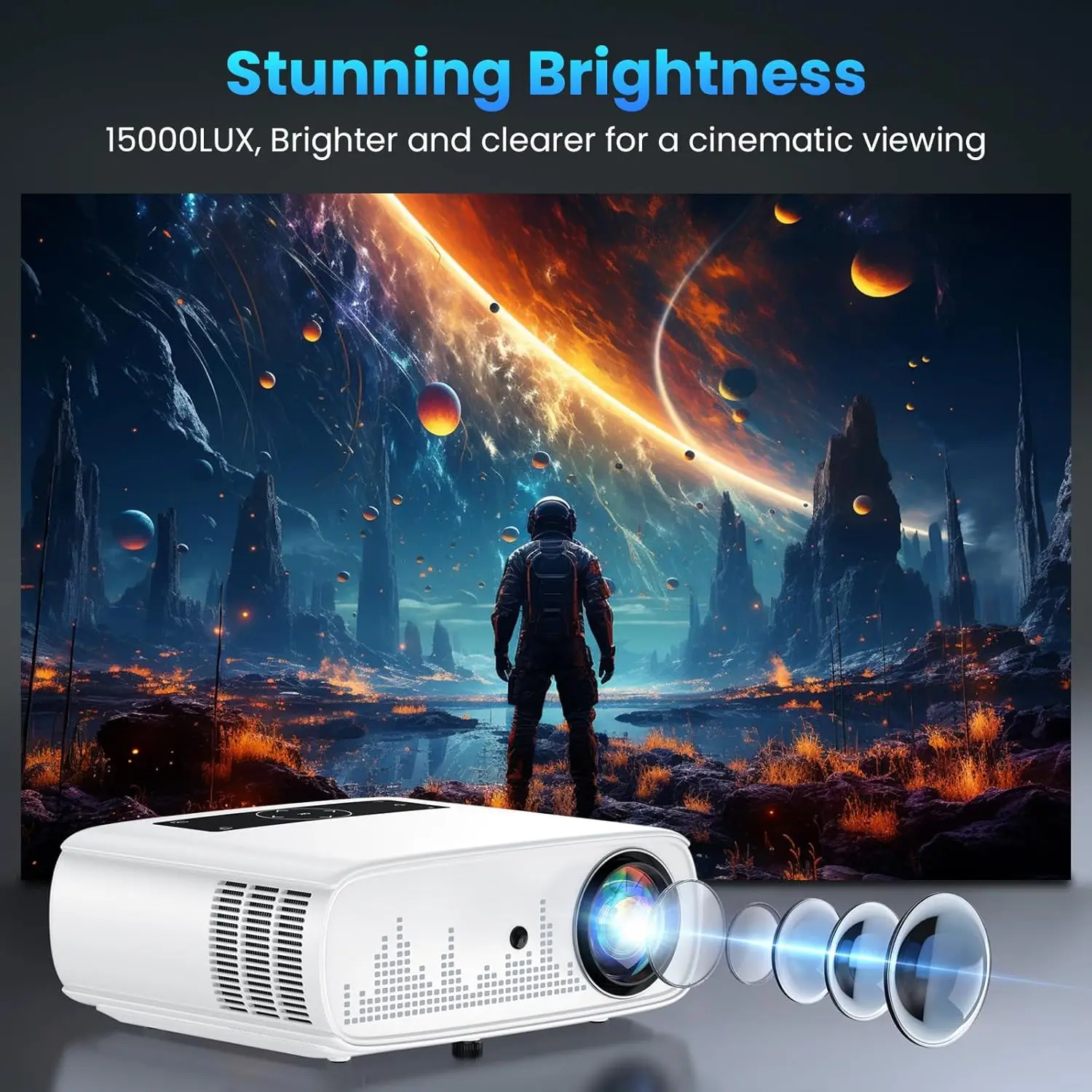 15000lux 490ANSI Native 1080P Wi-Fi Bluetooth-проектор, 300-дюймовый видеопроектор, поддержка 4K и зум, синхронизация 5G, прямые продажи с фабрики
15000lux 490ANSI Native 1080P Wi-Fi Bluetooth-проектор, 300-дюймовый видеопроектор, поддержка 4K и зум, синхронизация 5G, прямые продажи с фабрики