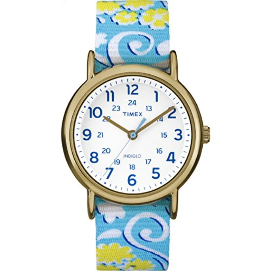 Timex Women's 'Weekender Preppy Floral' Quartz Brass and Nylon Casual Watch, Color:Blue Model: TW2P901009J
Timex Women's 'Weekender Preppy Floral' Quartz Brass and Nylon Casual Watch, Color:Blue Model: TW2P901009J