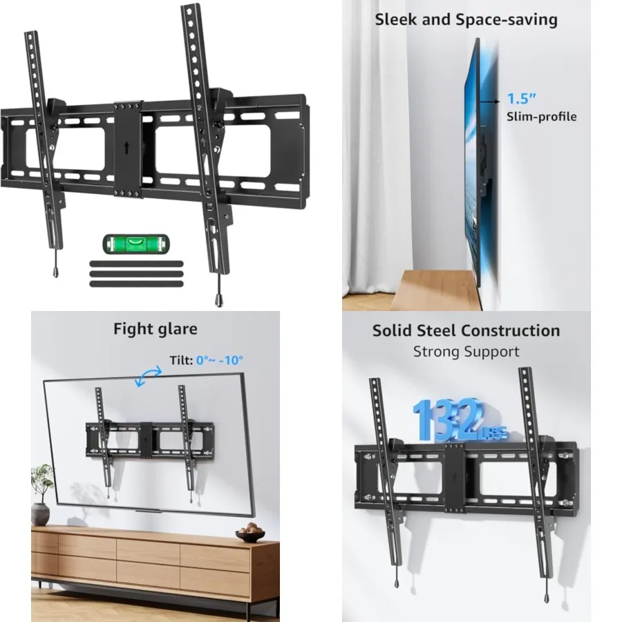 TV Wall Mount Tilting TV Mount Bracket for Most 37-82 Inch Flat Screen/Curved Low Profile Wall Mount Saving Space Max VESA 600x400mm Hold up to 132 lbs Fit 16" 18" 24" Stud
TV Wall Mount Tilting TV Mount Bracket for Most 37-82 Inch Flat Screen/Curved Low Profile Wall Mount Saving Space Max VESA 600x400mm Hold up to 132 lbs Fit 16" 18" 24" Stud