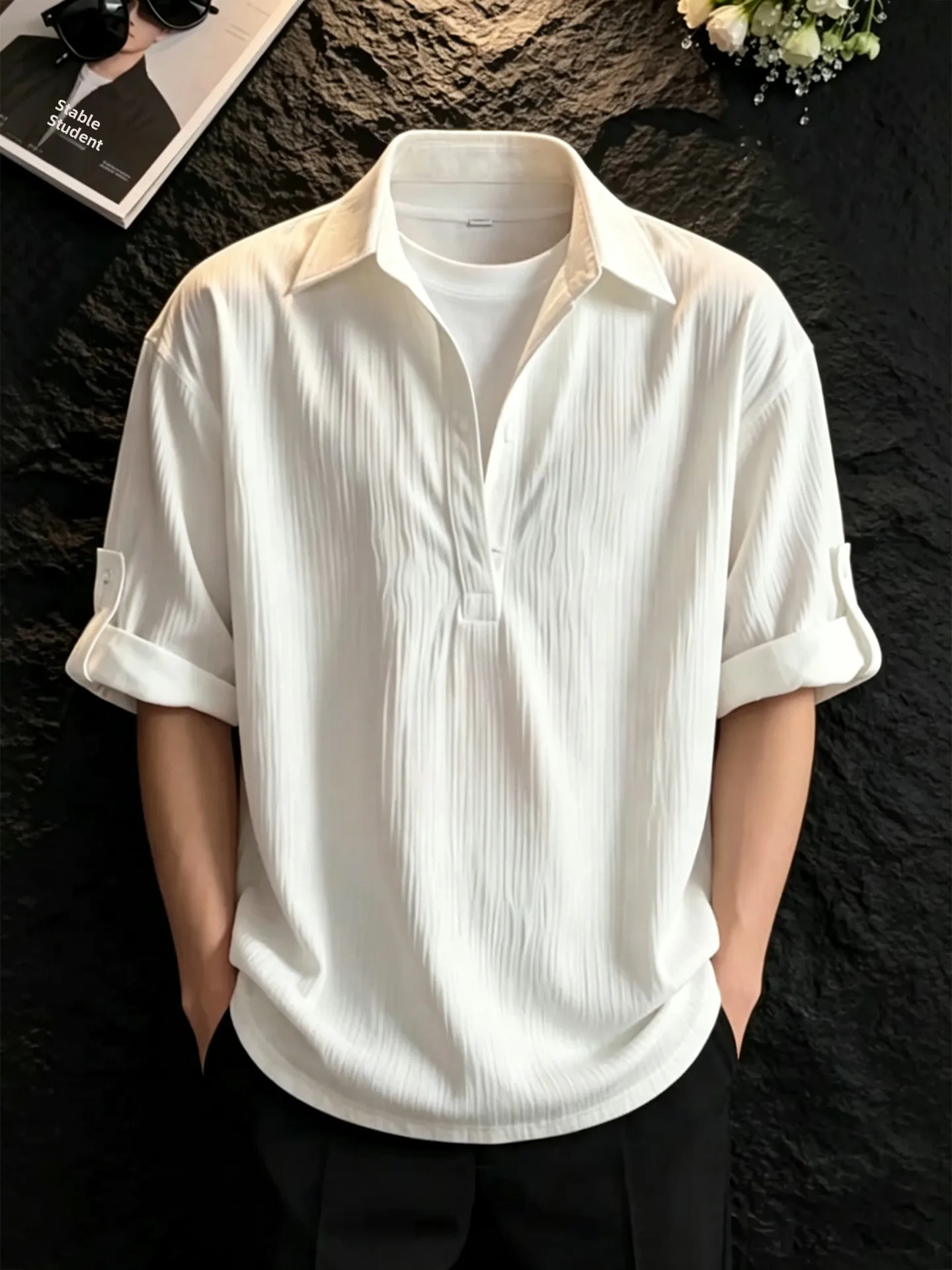 White Bark Pattern Short Sleeve Shirt Men's Summer Thin Half Sleeve Fake Two-Piece Neck Regular Fit Youth Fashion Casual...
White Bark Pattern Short Sleeve Shirt Men's Summer Thin Half Sleeve Fake Two-Piece Neck Regular Fit Youth Fashion Casual...