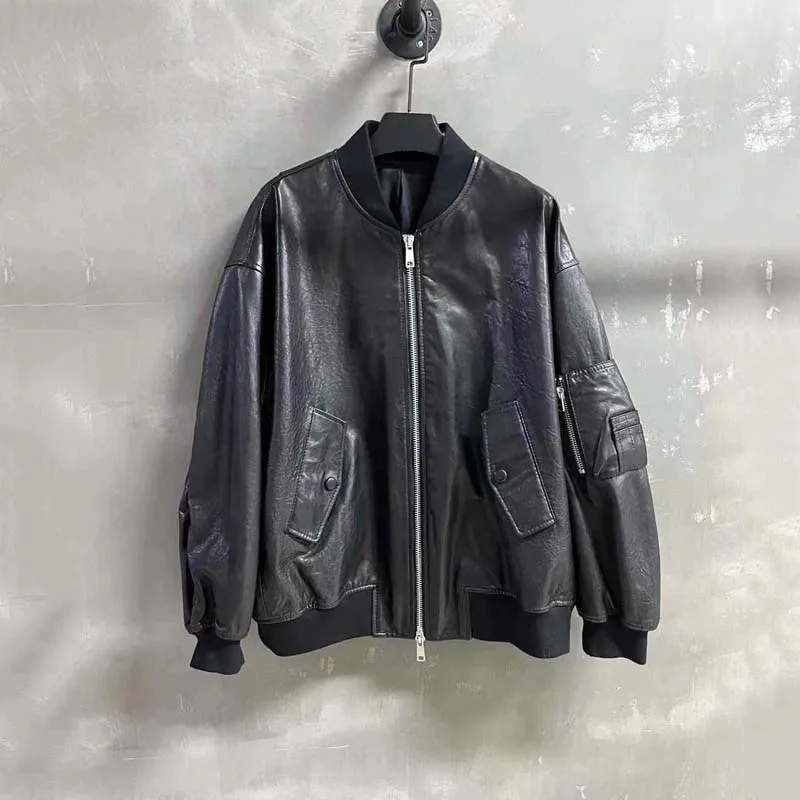 Genuine Leather Jacket Baseball Uniform 2025 New Fashion Women Coat Spring Imported British Puffs Short Length
Genuine Leather Jacket Baseball Uniform 2025 New Fashion Women Coat Spring Imported British Puffs Short Length