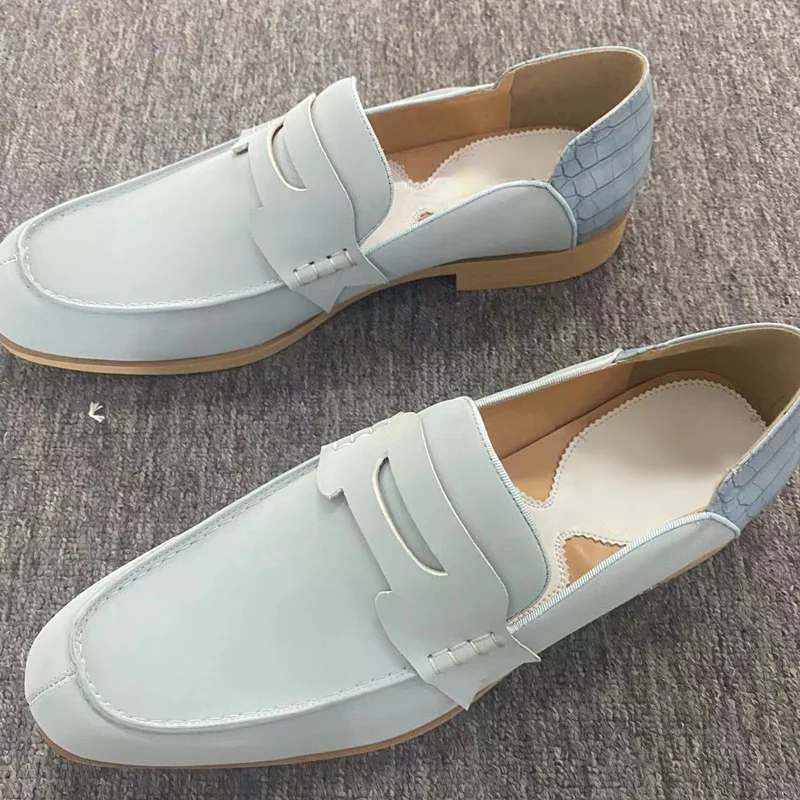 New Arrival Light Blue Suede Loafers Men Leather Shoes Handmade Slip On Italian Dress Shoes Men's Party And Wedding Shoes
New Arrival Light Blue Suede Loafers Men Leather Shoes Handmade Slip On Italian Dress Shoes Men's Party And Wedding Shoes