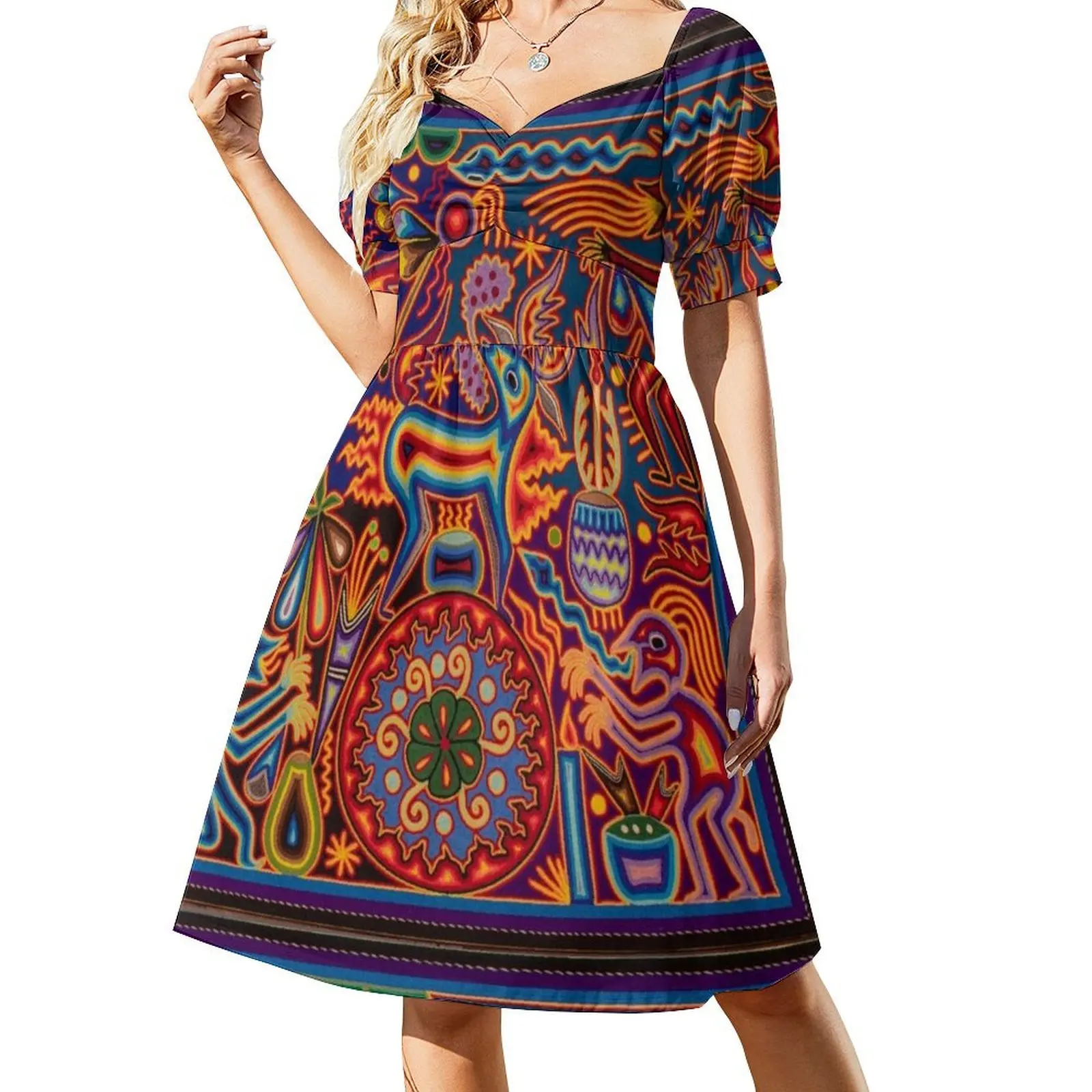 Huichol Short Sleeved Dress summer dress Women's long dress ladies dresses for women 2025
Huichol Short Sleeved Dress summer dress Women's long dress ladies dresses for women 2025