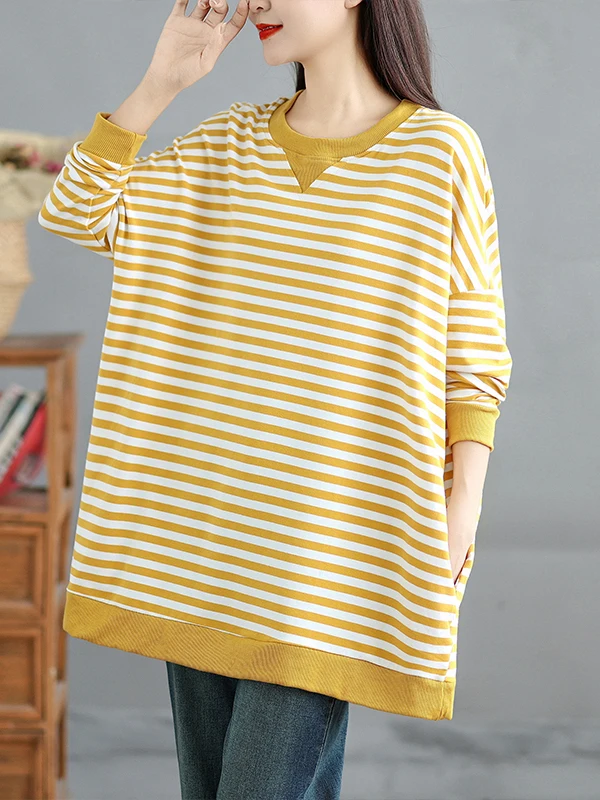 Свободный крой, круглый свитшот Ne, большие размеры, женская повседневная полосатая толстовка из чистого хлопка, корейская, японская, удобная внутренняя одежда
Свободный крой, круглый свитшот Ne, большие размеры, женская повседневная полосатая толстовка из чистого хлопка, корейская, японская, удобная внутренняя одежда