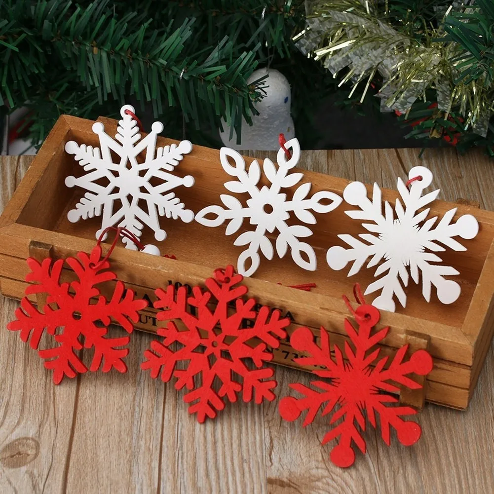 6pcs White Red Wooden Snowflakes Christmas Pendant Ornaments Xmas Tree Hanging For Home Decor New Year Navidad Pendant Parts
6pcs White Red Wooden Snowflakes Christmas Pendant Ornaments Xmas Tree Hanging For Home Decor New Year Navidad Pendant Parts
