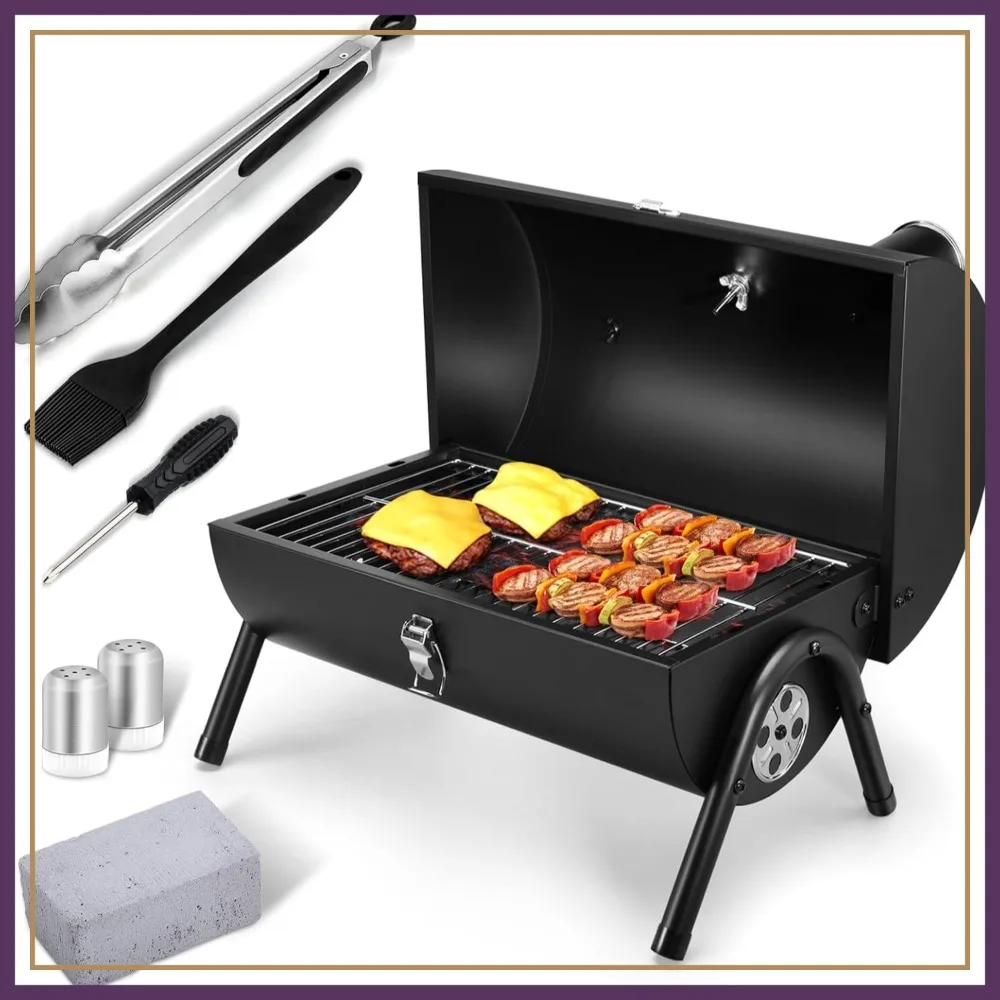 Portable Charcoal Grill Set, Small Tabletop BBQ with Accessories, Thermometer & Chimney for Outdoor Camping, Backyard Party Cooking
Portable Charcoal Grill Set, Small Tabletop BBQ with Accessories, Thermometer & Chimney for Outdoor Camping, Backyard Party Cooking