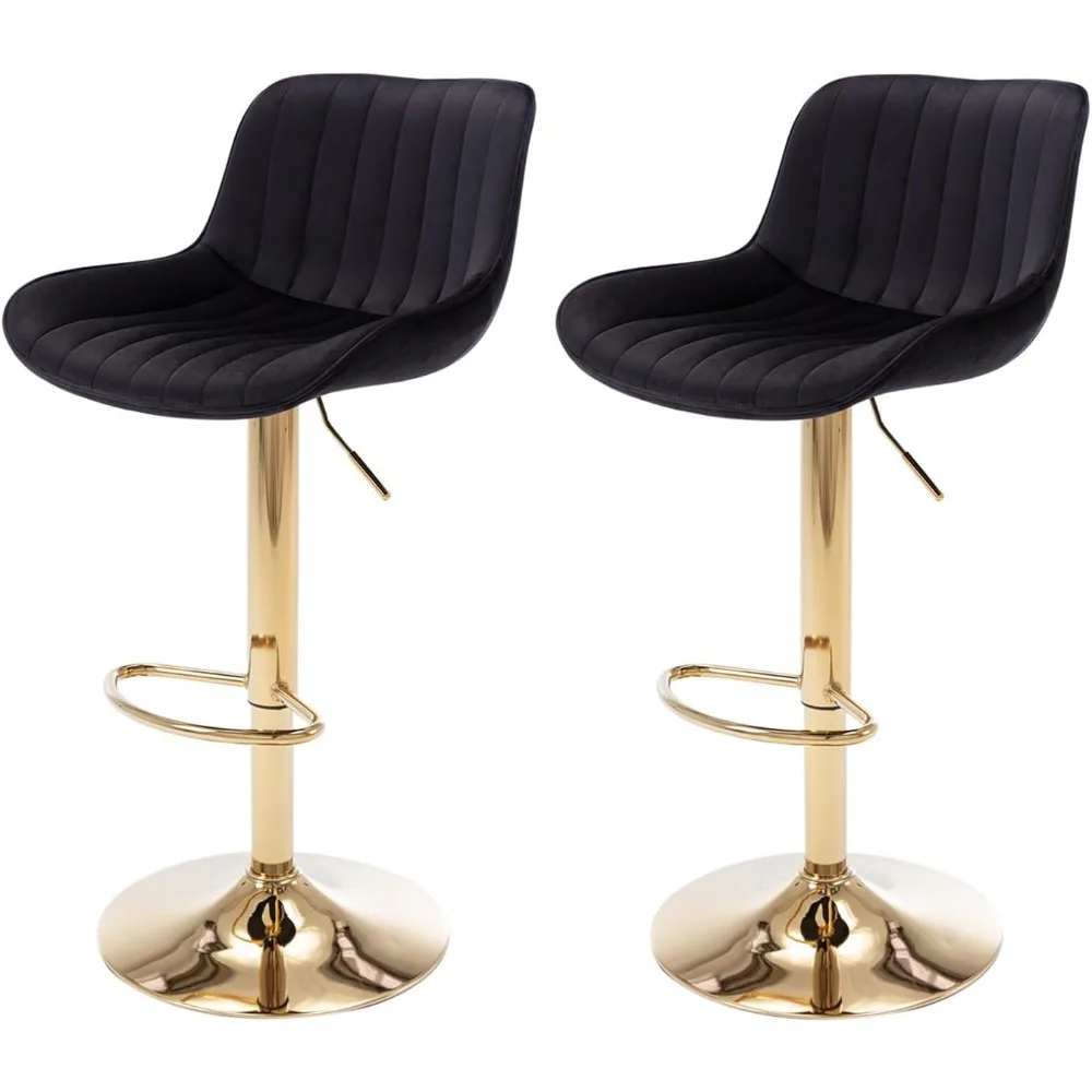 Velvet Bar Stools Set of 2 - Swivel Counter Height Barstools with Back & Adjustable Height, Modern Gold Kitchen Island Stools fo
Velvet Bar Stools Set of 2 - Swivel Counter Height Barstools with Back & Adjustable Height, Modern Gold Kitchen Island Stools fo