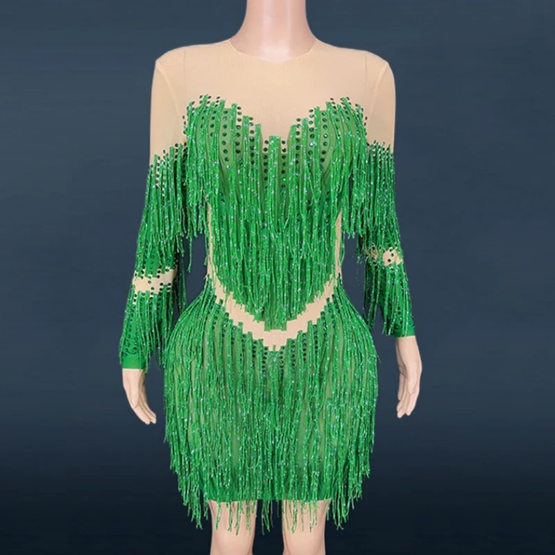 Green Tassels Sexy Sheath Dress Evening Party Performance Costume Nightclub Singer Dancer Stage Wear
Green Tassels Sexy Sheath Dress Evening Party Performance Costume Nightclub Singer Dancer Stage Wear