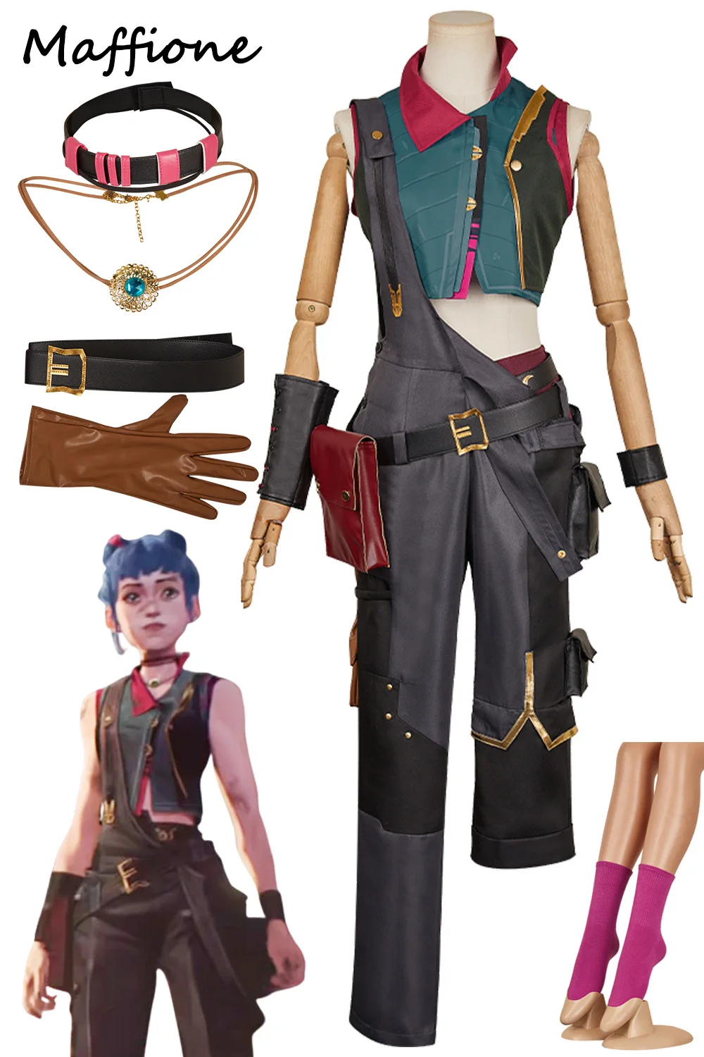 Child Powder Jinx Arcane Cosplay Brown Costume Game LoL Anime Figure Outfits Gloves Belt Necklace Socks Full Set Halloween Suits
Child Powder Jinx Arcane Cosplay Brown Costume Game LoL Anime Figure Outfits Gloves Belt Necklace Socks Full Set Halloween Suits