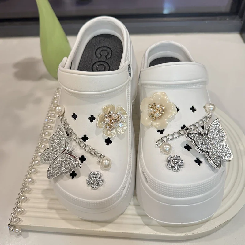 Crystal Butterfly Diy Clogs Sandals Women Summer Chian Chunky Platform Sandles Woman Comfortable Wedge Heels Garden Shoes Female
Crystal Butterfly Diy Clogs Sandals Women Summer Chian Chunky Platform Sandles Woman Comfortable Wedge Heels Garden Shoes Female