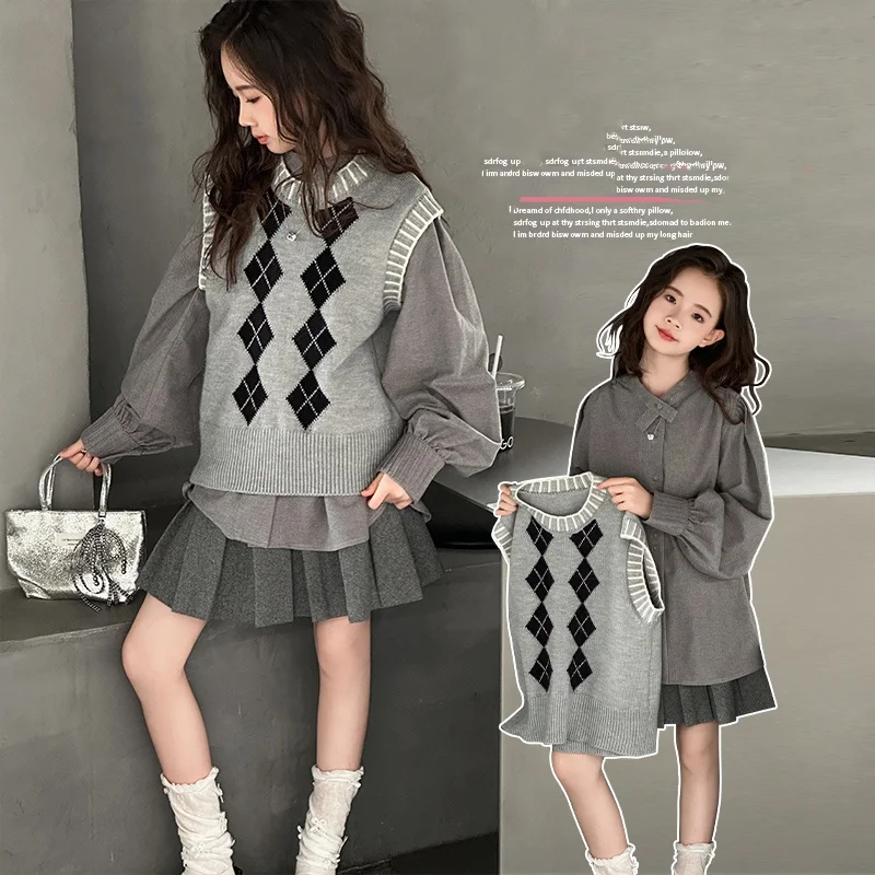 Baby Girl Clothes Set Size 4-14Y Kid Dress Set Child 3-Pieces Of Vest Top+Shirt+Skirt Bottom Preppy Style Set Toddler Dress Suit
Baby Girl Clothes Set Size 4-14Y Kid Dress Set Child 3-Pieces Of Vest Top+Shirt+Skirt Bottom Preppy Style Set Toddler Dress Suit