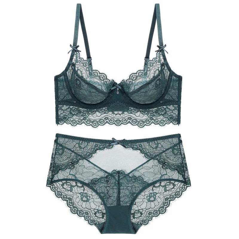 Sexy Lace Bra And Panty Set Ultra Thin Transparent Big Size Underwear Small Chest Illusion Anti Saggage Push up Bra
Sexy Lace Bra And Panty Set Ultra Thin Transparent Big Size Underwear Small Chest Illusion Anti Saggage Push up Bra