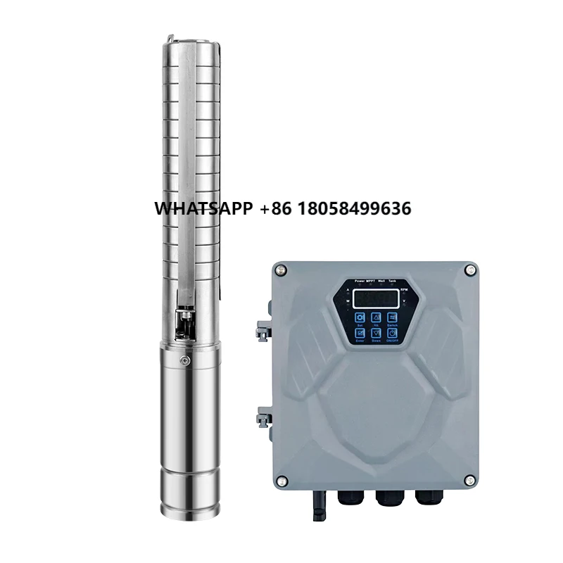 2200w 1.25 Inch 300m AC/DC Automatic Switching Solar Brushless Submersible Pump for Agricultural Irrigation 
2200w 1.25 Inch 300m AC/DC Automatic Switching Solar Brushless Submersible Pump for Agricultural Irrigation
