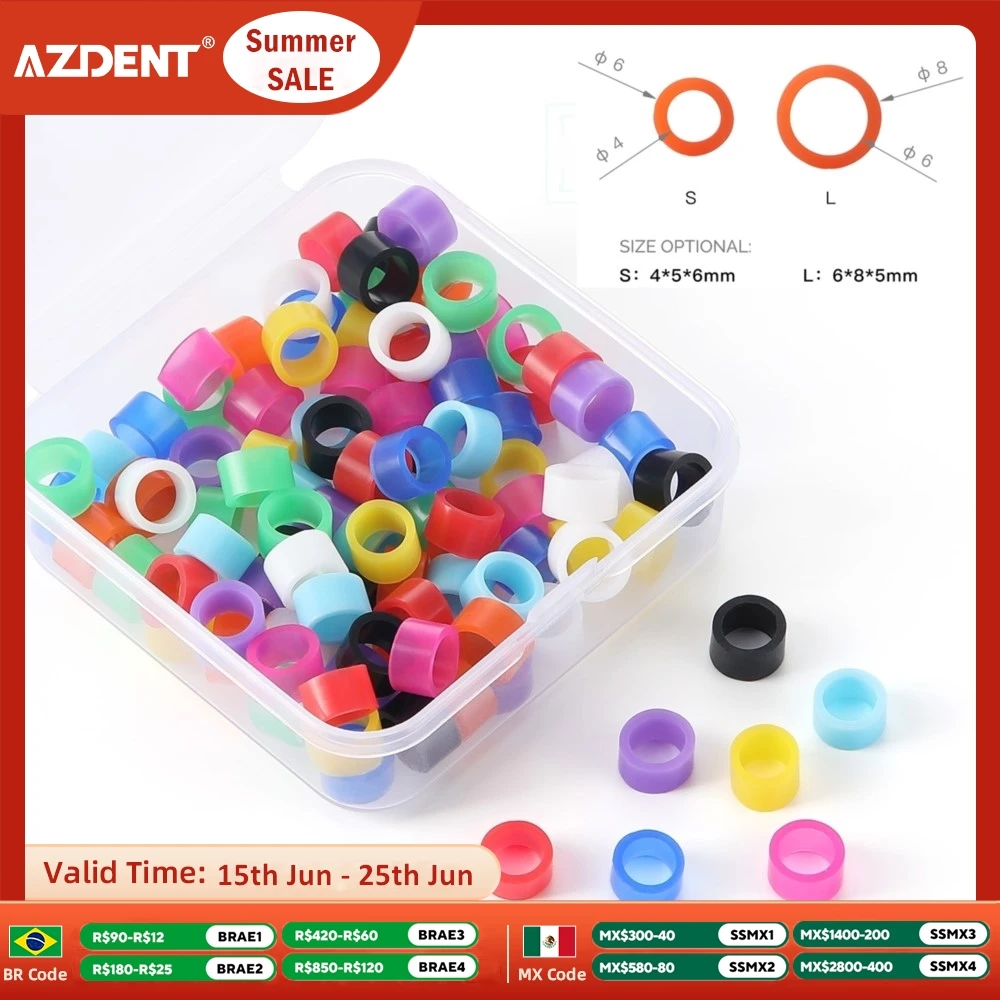 AZDENT 100Pcs/Box Dental Color Code Ring Silicone Identification Circle Orthodontic Instrument Dentistry Material Autoclavable
AZDENT 100Pcs/Box Dental Color Code Ring Silicone Identification Circle Orthodontic Instrument Dentistry Material Autoclavable