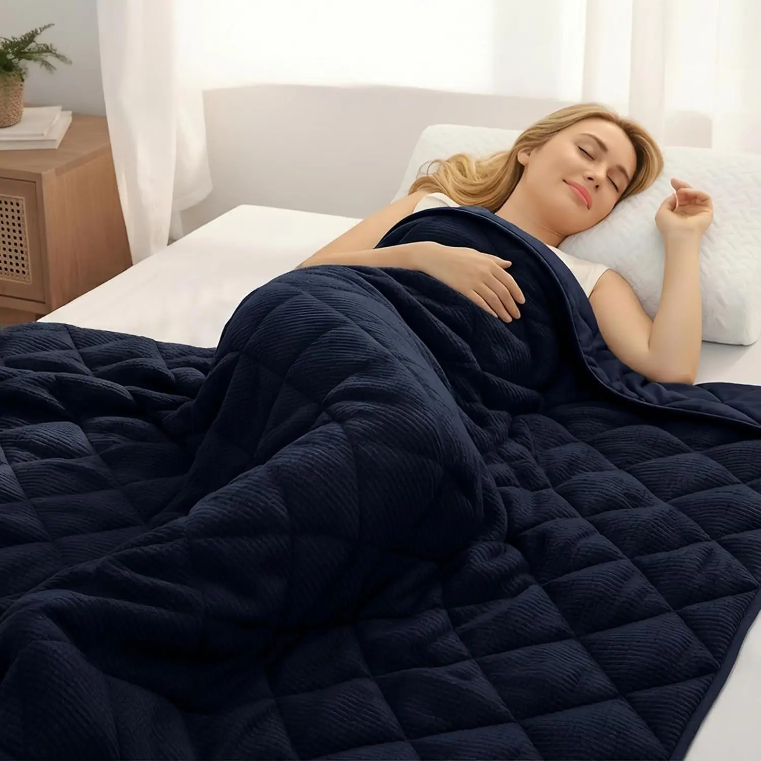 Утяжеленное одеяло весом 20 фунтов для взрослых, ультрамягкое двустороннее всесезонное тяжелое одеяло, можно стирать в машине, 60x80, темно-синее
Утяжеленное одеяло весом 20 фунтов для взрослых, ультрамягкое двустороннее всесезонное тяжелое одеяло, можно стирать в машине, 60x80, темно-синее