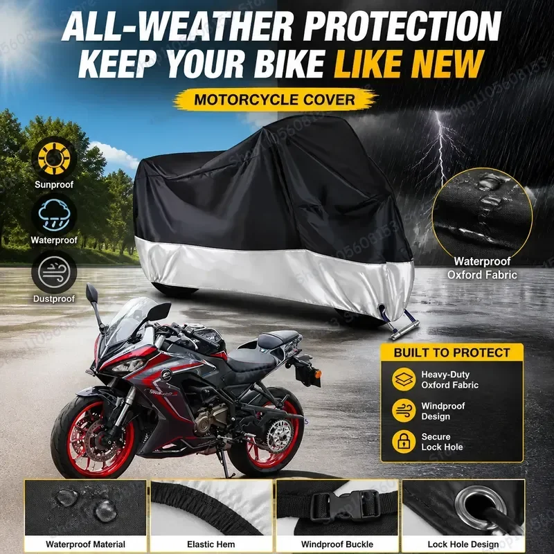 For QJMOTOR SAI 400 Motorcycle Cover Waterproof Dustproof UV Resistant All Weather Outdoor Indoor Scooter Bike Protection
For QJMOTOR SAI 400 Motorcycle Cover Waterproof Dustproof UV Resistant All Weather Outdoor Indoor Scooter Bike Protection