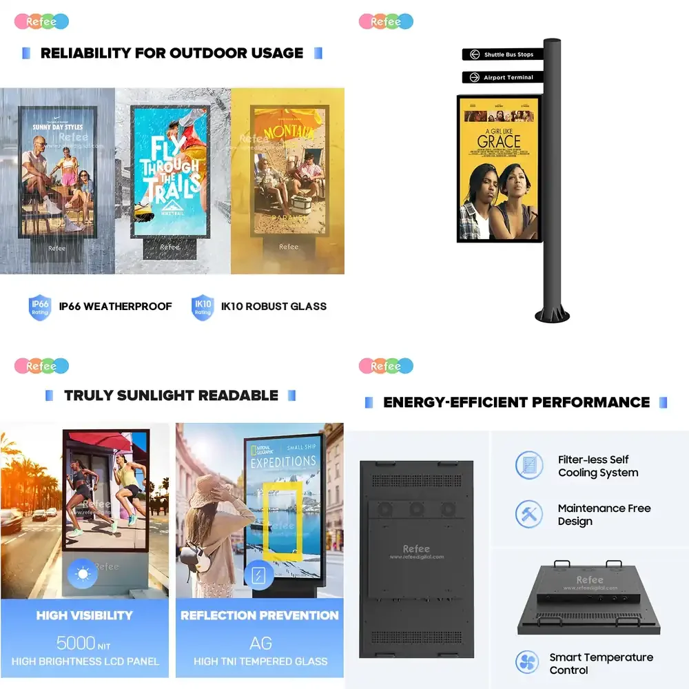 Standing Advertising TV Screen 2K 4K Weatherproof Digital Kiosk Signage Ads Outdoor Digital Signboard
Standing Advertising TV Screen 2K 4K Weatherproof Digital Kiosk Signage Ads Outdoor Digital Signboard
