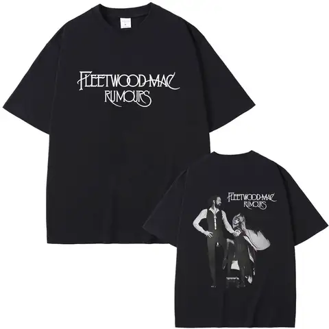 Rock Band Fleetwood Mac Rumours Album Print T-shirt Retro Stevie Nicks Graphic T Shirts Men Women Casual Cotton Vintage T-shirts