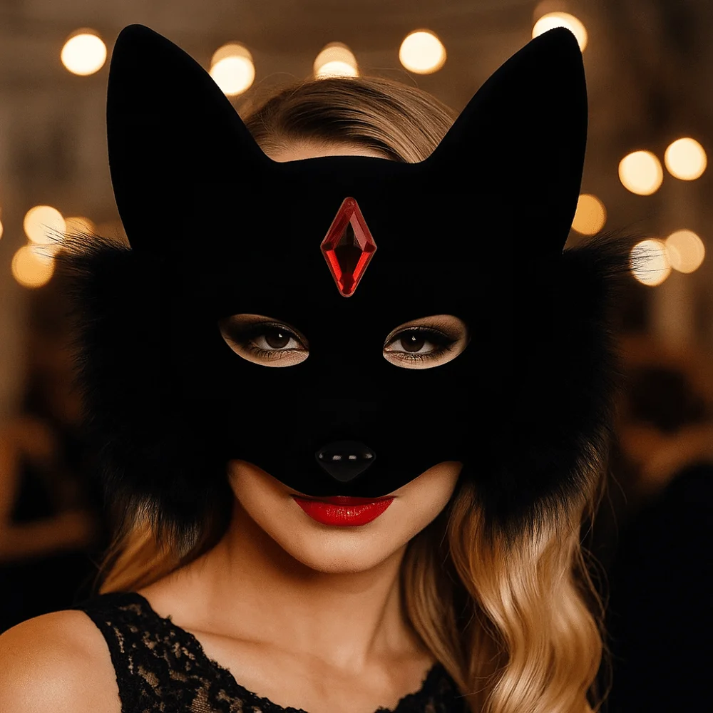 Retro Funny Cat Face Masks Furry Cosplay Halloween Masquerade Mask Animal Black Half Face Mask Photography Props
Retro Funny Cat Face Masks Furry Cosplay Halloween Masquerade Mask Animal Black Half Face Mask Photography Props