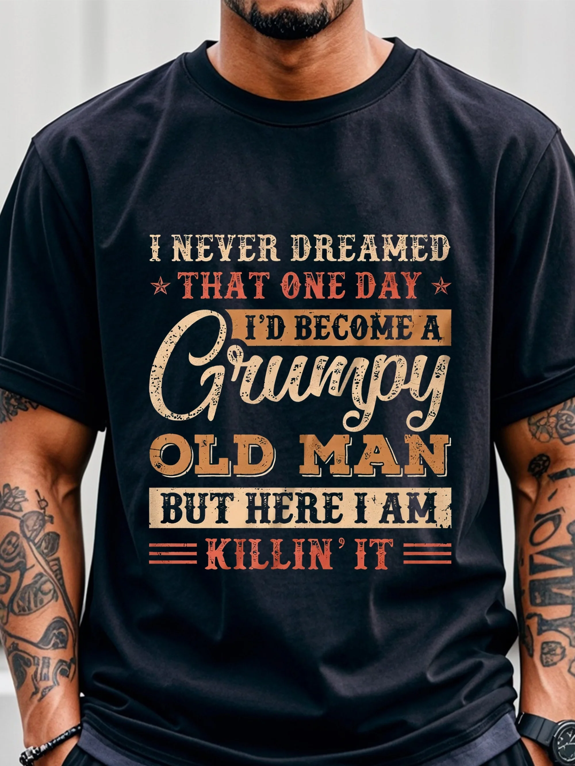 Very Comfortable Men Elastic Crewneck Fashion Street T-shirt - Casual Wear Outdoor Print for Summer Events
Very Comfortable Men Elastic Crewneck Fashion Street T-shirt - Casual Wear Outdoor Print for Summer Events