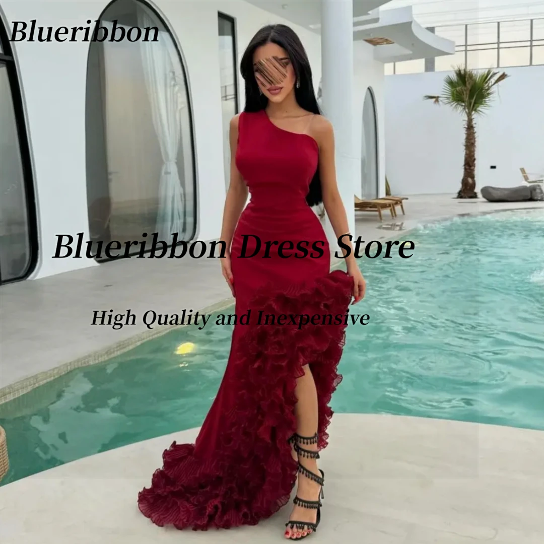 Blueribbon Customized Ruffles Side Slit Prom Dresses One Shoulder Sexy Back Robe Des Marrige Cocktail Evening Party Gowns
Blueribbon Customized Ruffles Side Slit Prom Dresses One Shoulder Sexy Back Robe Des Marrige Cocktail Evening Party Gowns