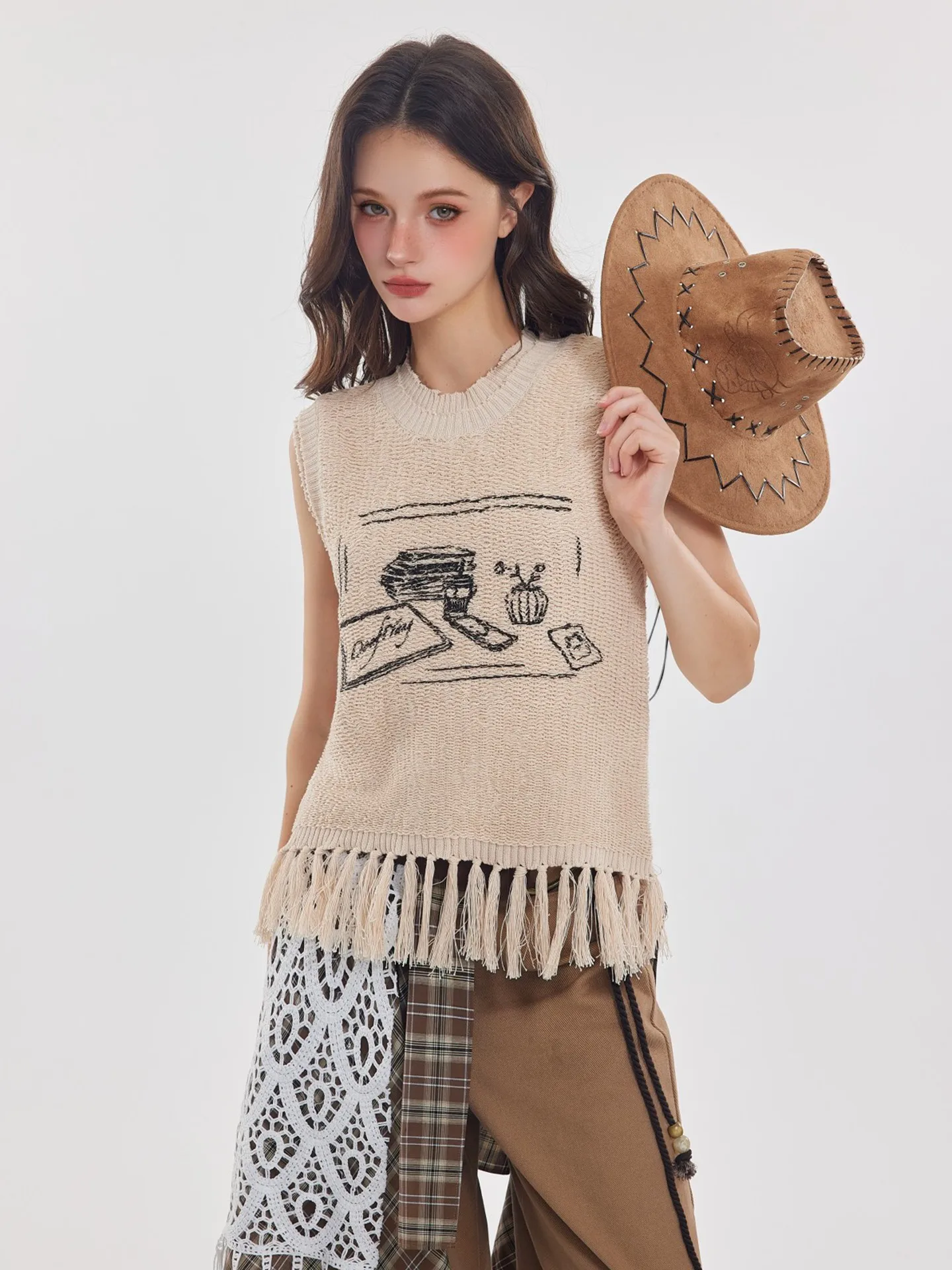 Летний жилет OoofYang с бахромой, хлопково-льняной, с принтом, вязаный, свободного кроя, повседневная универсальная верхняя одежда для женщин
Летний жилет OoofYang с бахромой, хлопково-льняной, с принтом, вязаный, свободного кроя, повседневная универсальная верхняя одежда для женщин