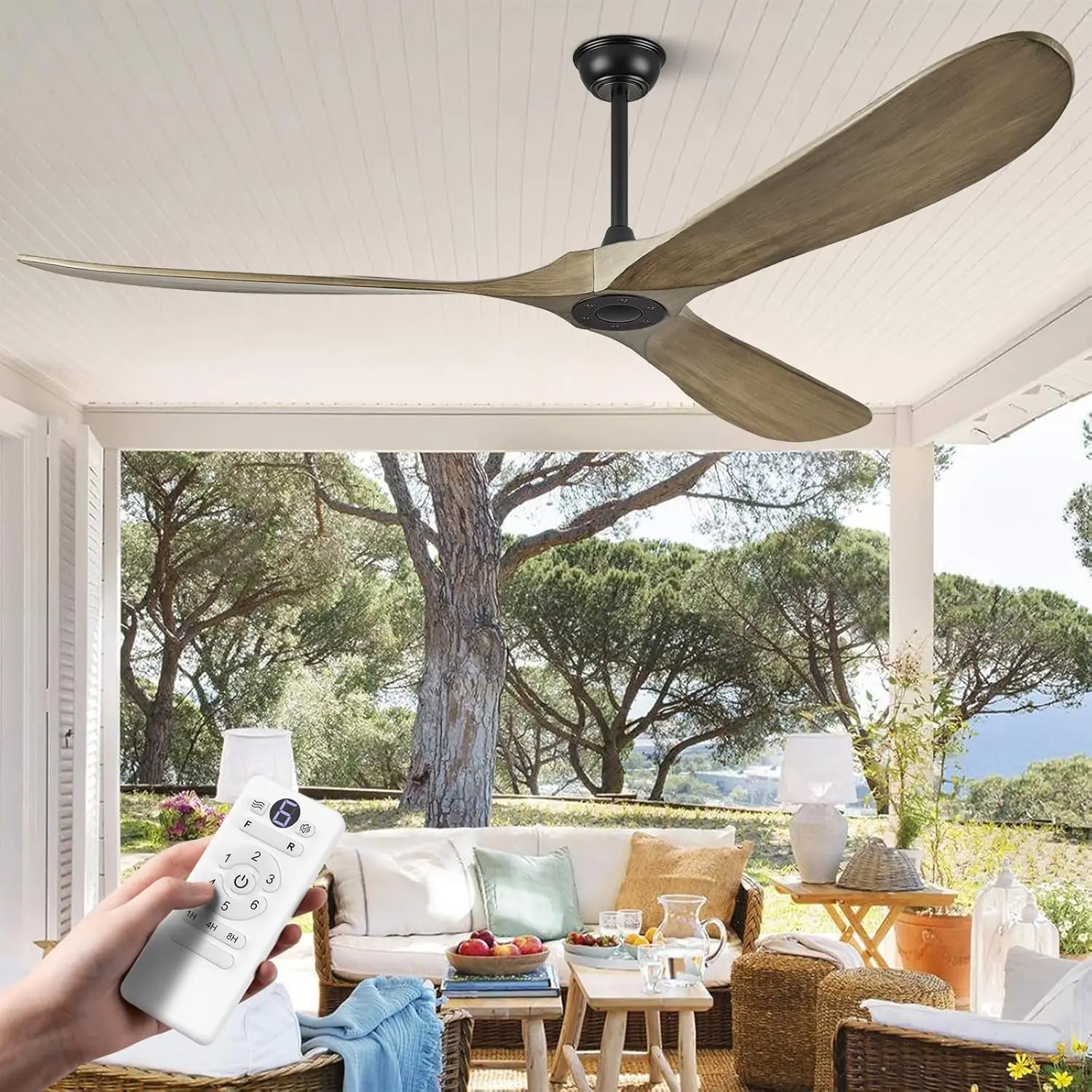 72-Inch Solid Wood Blade Ceiling Fan No Light, Bronze Gray with Remote Control, Suitable for Outdoor Indoor Patio Porch Living Room, 72" Propeller Fan
72-Inch Solid Wood Blade Ceiling Fan No Light, Bronze Gray with Remote Control, Suitable for Outdoor Indoor Patio Porch Living Room, 72" Propeller Fan