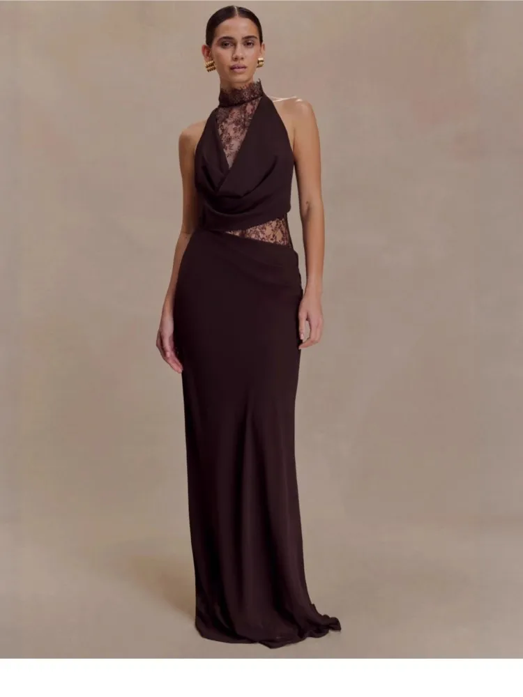 Evening Dress Vestidos Dresses 2025 Woman Neck Halter Lace Swing Collar Slim Banquet Elegant Temperament Sexy Party Prom Bodycon
Evening Dress Vestidos Dresses 2025 Woman Neck Halter Lace Swing Collar Slim Banquet Elegant Temperament Sexy Party Prom Bodycon