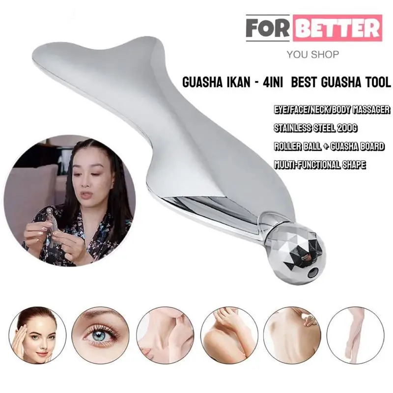 Gua Sha stainless steel-facial & neck therapy tool, headache reduction fine lines, guasha board and roller
Gua Sha stainless steel-facial & neck therapy tool, headache reduction fine lines, guasha board and roller
