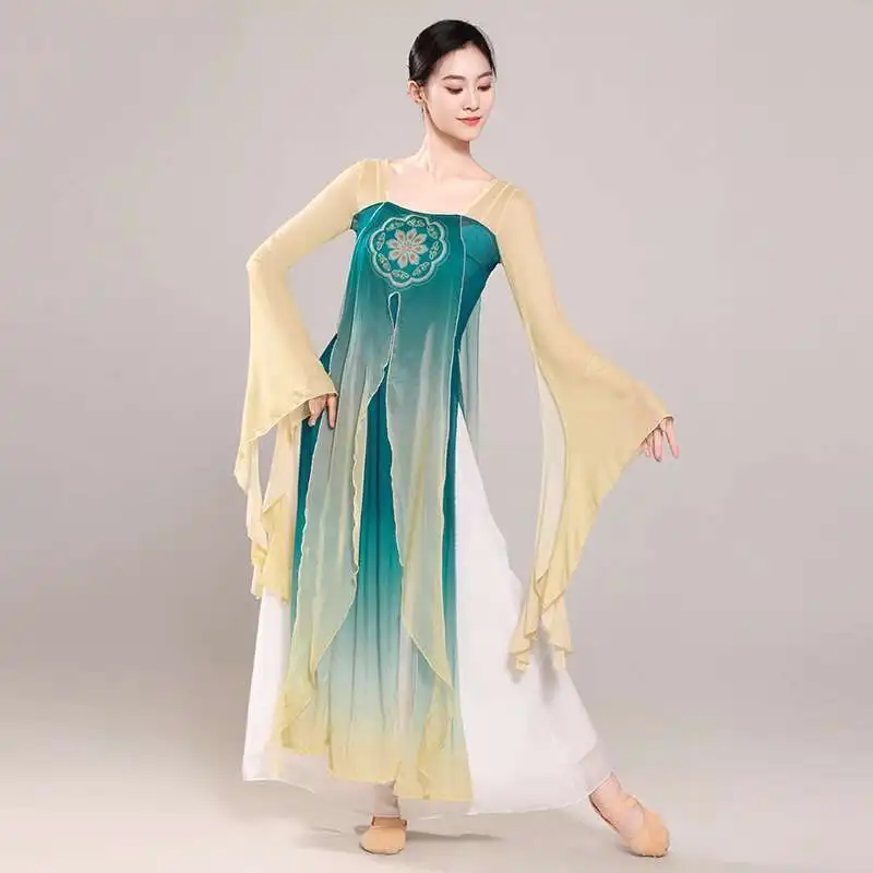Classical Dance Costume For Women, Graceful Figure, Gradient Color, Gauze Dress, Petal Shaped Skirt, Han Tang Chinese Fan Dance
Classical Dance Costume For Women, Graceful Figure, Gradient Color, Gauze Dress, Petal Shaped Skirt, Han Tang Chinese Fan Dance