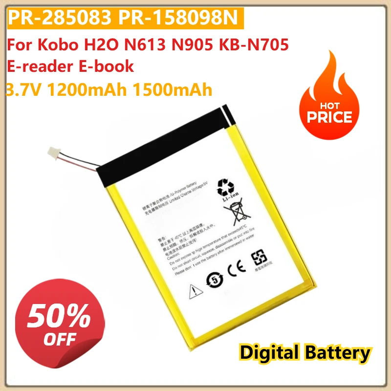 Digital Battery 3.7V 1200mAh 1500mAh PR-285083 PR-158098N For Kobo H2O N613 N905 KB-N705 E-reader E-book Batteries
Digital Battery 3.7V 1200mAh 1500mAh PR-285083 PR-158098N For Kobo H2O N613 N905 KB-N705 E-reader E-book Batteries