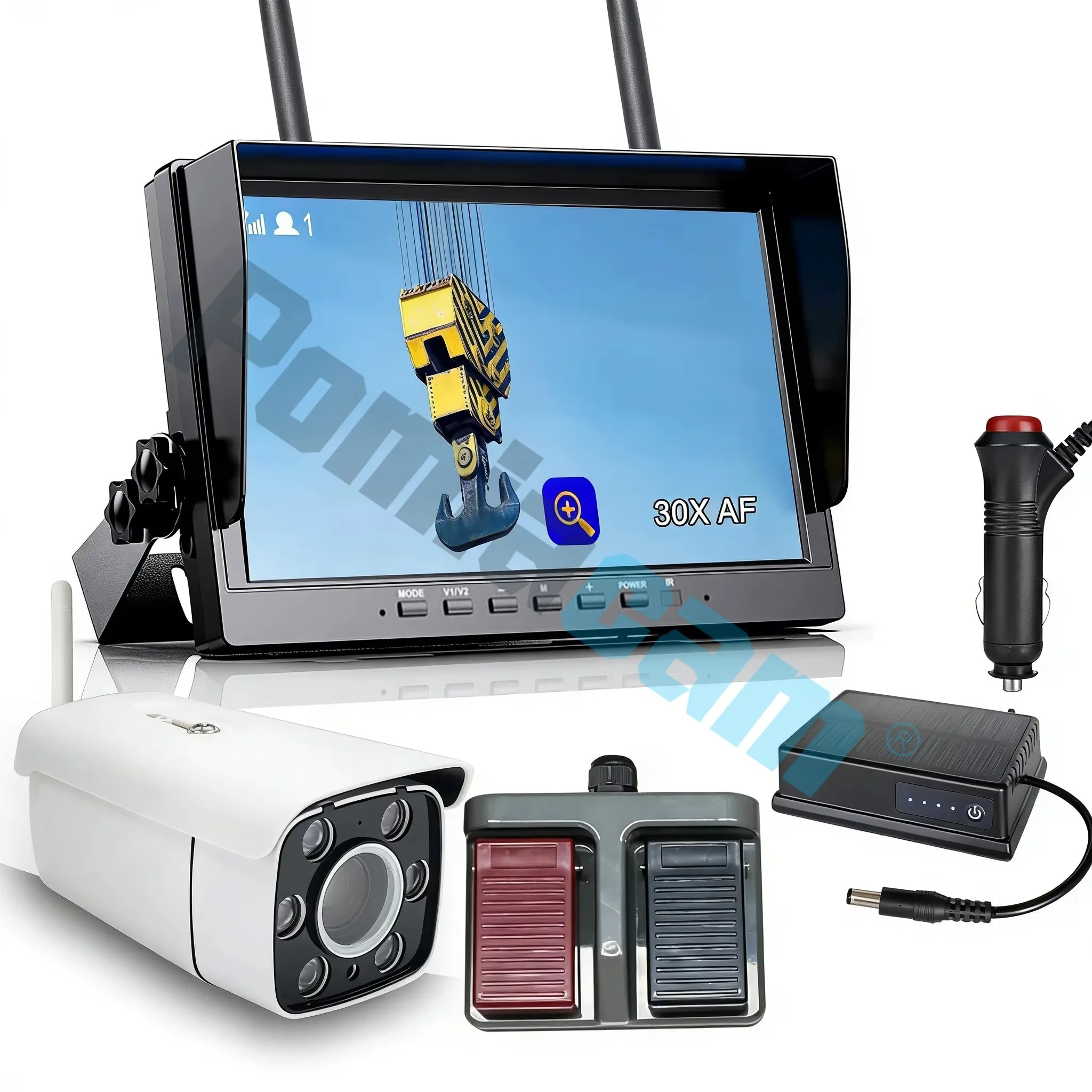 10.1" IPS DVR Monitor with 1080P Wireless Camera, 30x Optical Zoom for Crane, Tower Crane, Forklift, Trailer & Truck
10.1" IPS DVR Monitor with 1080P Wireless Camera, 30x Optical Zoom for Crane, Tower Crane, Forklift, Trailer & Truck