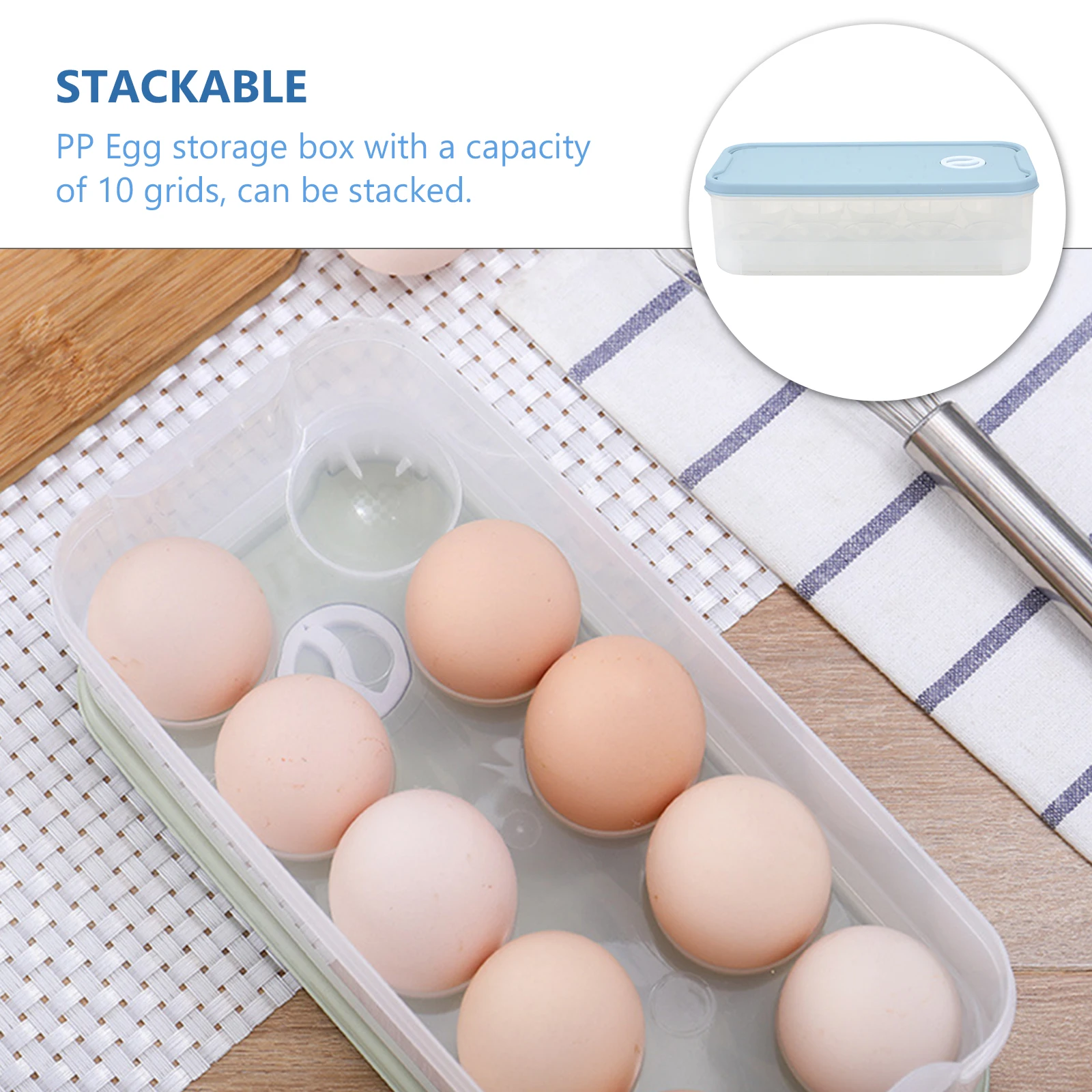 1pc Egg Storage Box Kitchen Fresh Keeping Holder PP Container Date Recording Valve Stackable Hanging Design Refrigerate Seal
1pc Egg Storage Box Kitchen Fresh Keeping Holder PP Container Date Recording Valve Stackable Hanging Design Refrigerate Seal