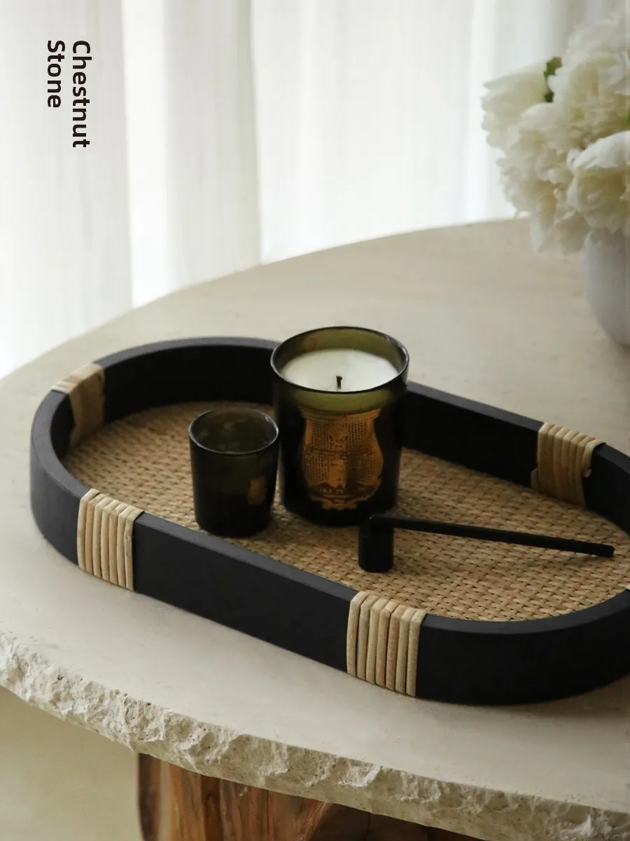 Elegant Handmade Rush Tea Tray Incense Holder Retro Creative B&B Tea Room Aromatherapy Storage Tray Chinoiserie Style Oval Shape
Elegant Handmade Rush Tea Tray Incense Holder Retro Creative B&B Tea Room Aromatherapy Storage Tray Chinoiserie Style Oval Shape