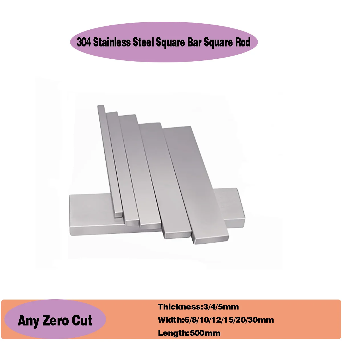 304 Stainless Steel Square Bar Square Rod/Solid Square Steel Thickness:3/4/5mm,Length:500mm
304 Stainless Steel Square Bar Square Rod/Solid Square Steel Thickness:3/4/5mm,Length:500mm