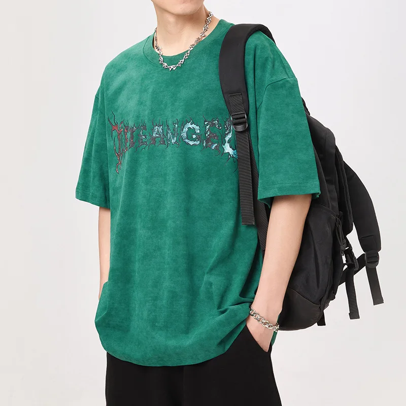 2024 New Hip Hop High Street short sleeved T-shirt for men's loose size, trendy street fashion, summer elastic breathable top
2024 New Hip Hop High Street short sleeved T-shirt for men's loose size, trendy street fashion, summer elastic breathable top