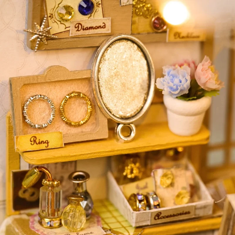 OUZEY DIY Wooden Jewelry Store Miniature Model Kits with Furniture LED Lights Dollhouse Casa for Friends Birthday Gifts
OUZEY DIY Wooden Jewelry Store Miniature Model Kits with Furniture LED Lights Dollhouse Casa for Friends Birthday Gifts