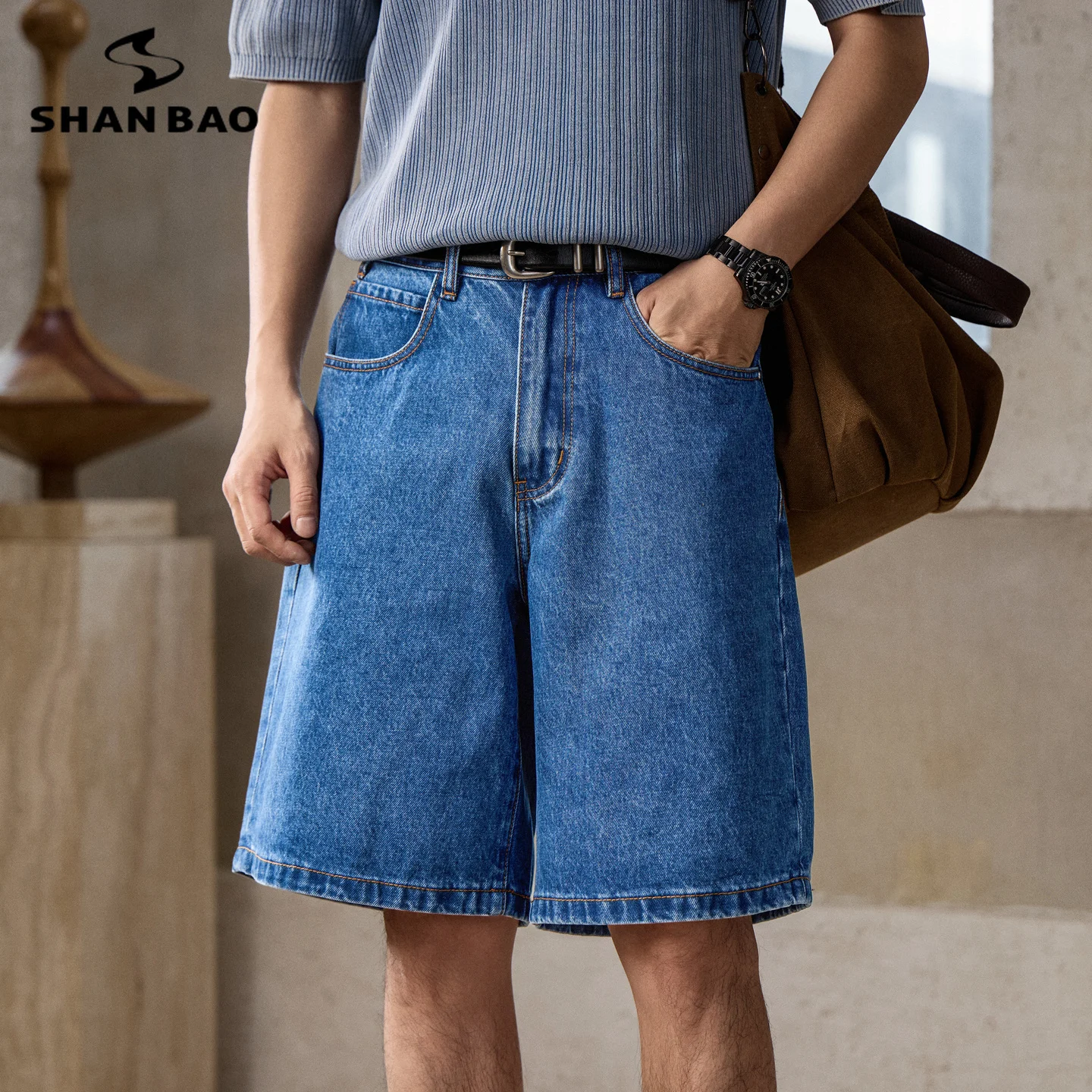 SHAN BAO 2026 summer brand men's baggy loose denim shorts American retro casual Y2K high street mid-waist non-elastic jeans
SHAN BAO 2026 summer brand men's baggy loose denim shorts American retro casual Y2K high street mid-waist non-elastic jeans