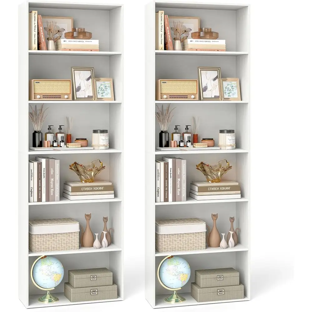 Two 70 Tall 6-Shelf Bookcases, Anti-Toppling, Floor Display Storage, Suitable for Living Room, Study, Kitchen, Home & Office (Wh
Two 70 Tall 6-Shelf Bookcases, Anti-Toppling, Floor Display Storage, Suitable for Living Room, Study, Kitchen, Home & Office (Wh