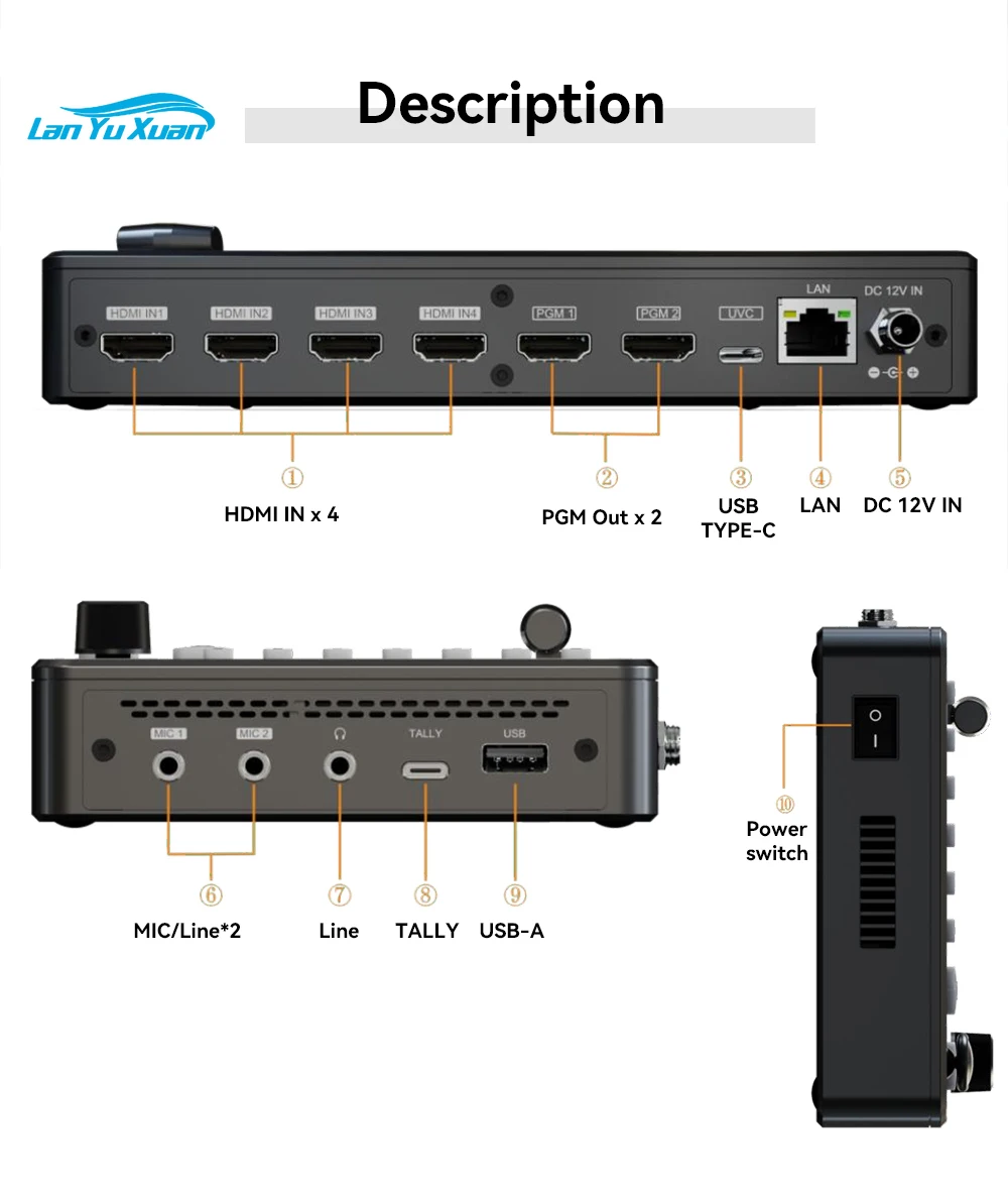 Video Mixer Switcher Live-Streaming 4-Kanal,HD-MI Video Switcher Broadcast Live Streaming
Video Mixer Switcher Live-Streaming 4-Kanal,HD-MI Video Switcher Broadcast Live Streaming